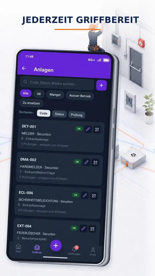 Anlagen in der App jederzeit griffbereit