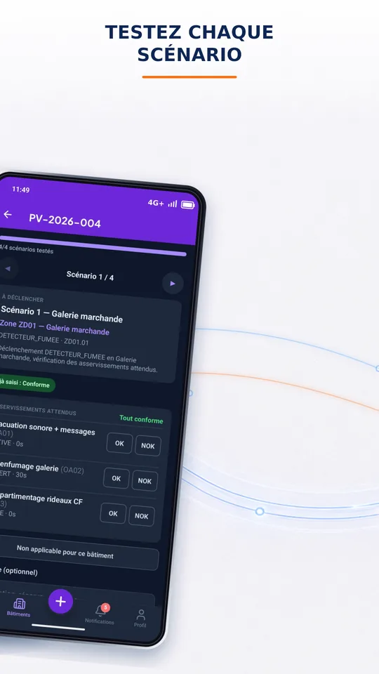 Test intégral guidé avec signature du PV